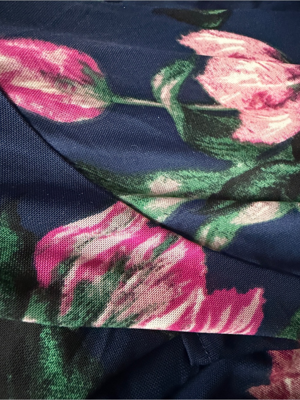 le chateau Navy Floral Midi Dress with Pink Blooms - Picture 9 of 9